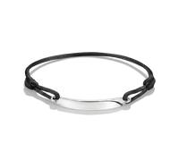 Armband THOMAS SABO "Together Textilarmband" Gr. 24, silberfarben, schwarz, Armbänder, Damen, 24, Silber 925 (recycelt) Textil, Silber 925 (recycelt), Textil, Armband (41724618-24) silberfarben, schwa
