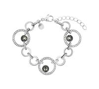 Armband TOM TAILOR, edelstahlfarben, schwarz, kristallweiß, schwarz, kristallweiß, Armbänder, Damen, 20cm, Edelstahl, Armband, mit Kristallglas (59759644-0) edelstahlfarben, schwarz, kristallweiß, sch