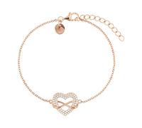 Armband TOM TAILOR "Herz, Unendlichkeitsschleife/Infinity", roségoldfarben, weiß, weiß, Armbänder, Damen, 20cm, Silber 925 (Sterlingsilber), Armband, mit Zirkonia (synth.) (13694509-0) roségoldfarben,