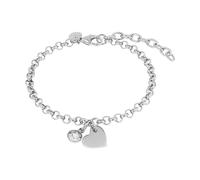 Tom Tailor Armband mit Anhänger für Damen, Edelstahl, mit Kristallglas, 16+4 cm, silber, Herz, Geschenkidee, Armschmuck, Damenschmuck, 2100645