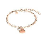 Armband TOM TAILOR "Schmuck Geschenk Edelstahl Herz", roségoldfarben, kristallweiß, kristallweiß, Armbänder, Damen, 20cm, Edelstahl, Armband, mit Kristallglas (57808144-0) roségoldfarben, kristallweiß