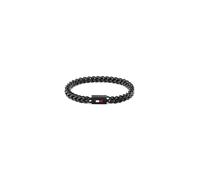 Armband TOMMY HILFIGER "BRAIDED METAL BRACELETS", schwarz, blau, weiß, rot, Armbänder, Damen, 19cm, Edelstahl, Armband (24071126-0) schwarz, blau, weiß, rot