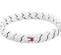 Armband TOMMY HILFIGER "LARS", weiß (edelstahlfarben, blau, rot, weiß), Armbänder, Herren, 19cm, Edelstahl, Armband, mit Emaille (59246343-0) edelstahlfarben, blau, rot, weiß
