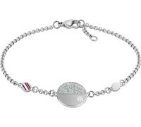 Armband TOMMY HILFIGER "Schmuck Edelstahl Armschmuck DRESSED UP", bunt (edelstahlfarben, blau, weiß, rot), Armbänder, Damen, 19,5cm, Edelstahl, Armband, mit Emaille (36832305-0) edelstahlfarben, blau,