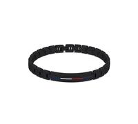 Armband TOMMY HILFIGER "Schmuck Edelstahl Armschmuck Gliederkette DRESSED", bunt (schwarz, weiß, blau, rot), Armbänder, Herren, 20,5cm, Edelstahl (43497232-0) schwarz, weiß, blau, rot
