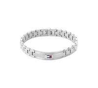 Armband TOMMY HILFIGER "Schmuck Edelstahl Armschmuck Gliederkette", silber (edelstahlfarben), Armbänder, Herren, 20cm, Edelstahl, Armband, mit Zirkonia (synth.) (47868517-0) edelstahlfarben