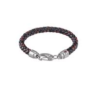 Armband TOMMY HILFIGER "Schmuck Edelstahl Armschmuck Lederarmband", bunt (edelstahlfarben, blau, rot, weiß, braun), Armbänder, Herren, 22cm, Edelstahl Leder, Edelstahl, Leder, Armband, mit Emaille (30