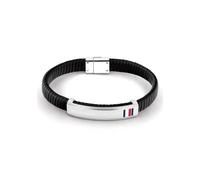 Armband TOMMY HILFIGER "Schmuck Edelstahl Armschmuck Lederarmband", bunt (edelstahlfarben, schwarz, weiß, blau, rot), Armbänder, Herren, 19cm, Edelstahl Leder, Edelstahl, Leder, Armband (87644949-0) e