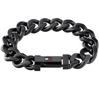 Tommy Hilfiger Jewelry Gliederarmband für Herren aus Schwarzem Edelstahl mit der Ikonischen Tommy Hilfiger-Flagge - 2790639