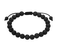 Armband TRUE REBELS "TR308", schwarz (schwarz, schwarz), Armbänder, Herren, Edelstahl, Armband, mit Lavastein (43536806-0) schwarz, schwarz