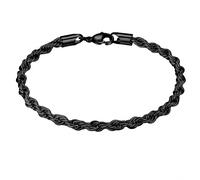 Armband TRUE REBELS "TR342" Gr. 21, schwarz, Armbänder, Herren, 21, Edelstahl, Armband (44221203-21) schwarz