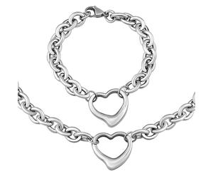 Armband und Halskette HEART aus Edelstahl