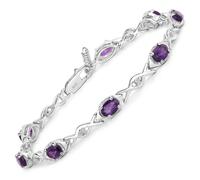 Vira Jewels - Armband 925/- Sterling Silber Amethyst 3,486 ct. Armbänder & Armreife 1 ct Damen