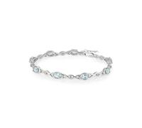 Armband VIRA JEWELS "925-Sterling Silber rhodiniert Glänzend Blautopas beh. Blau", weiß, Armbänder, Damen, 19cm, Silber 925 (Sterlingsilber), glänzend, Armband (87743128-0) weiß