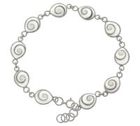 Armband VIVANCE "925 Silber mit Muschel weiß", weiß, Armbänder, Damen, 19,5cm, Silber 925 (Sterlingsilber), glänzend, Chunks Charm-Armband Silberarmband (78953954-0) weiß