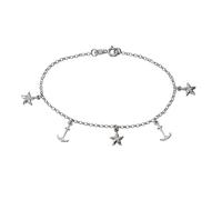 Armband VIVANCE "925 Silber rhodiniert Anker Seestern", weiß, Armbänder, Damen, 19cm, Silber 925 (Sterlingsilber), glänzend, Armband (65041932-0) weiß