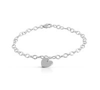 Armband VIVANCE "925 Silber rhodiniert mit Herz Motiv", weiß, Armbänder, Damen, 19cm, Silber 925 (Sterlingsilber), glänzend, Armband (61315945-0) weiß