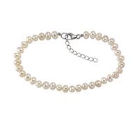 Armband VIVANCE "925 Silber rhodiniert mit Süßwasserzuchtperlen in weiß", weiß (weiß, weiß), Armbänder, Damen, 19+3cm, Silber 925 (Sterlingsilber), glänzend, Armband (98253626-0) weiß, weiß