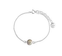 Armband VIVANCE "925/- Silber weiß mit Muschel weiß", weiß (weiß, weiß), Armbänder, Damen, 15+4cm, Silber 925 (Sterlingsilber), glänzend, Armband (57095504-0) weiß, weiß