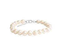 Armband VIVANCE "925/- Sterling Silber rhodiniert Süßwasserzuchtperle 8mm", weiß, Armbänder, Damen, 19+3cm, Silber 925 (Sterlingsilber), glänzend, Armband (70296005-0) weiß