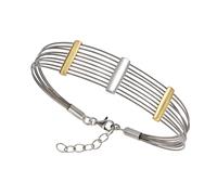 Armband VIVANCE "925/- Sterling Silber + Stahl bicolor", bunt (mehrfarbig), Armbänder, Damen, 19+3cm, Silber 925 (Sterlingsilber), glänzend, Armband (52226320-0) mehrfarbig