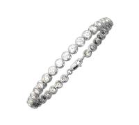 Armband VIVANCE "Silber 925 rhodiniert 34x Zirkonia", weiß, Armbänder, Damen, 19,5cm, Silber 925 (Sterlingsilber), glänzend, Armband (66341167-0) weiß