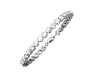 Armband VIVANCE "Silber 925 rhodiniert 34x Zirkonia", weiß, Armbänder, Damen, 19,5cm, Silber 925 (Sterlingsilber), glänzend, Armband (66341167-0) weiß