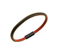 Armband ZEEME "echt Leder mit Deutschland-Farben 19cm", bunt (mehrfarbig), Armbänder, Damen, 19cm, Edelstahl, Armband (27568312-0) mehrfarbig