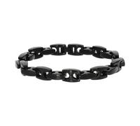 Armband ZEEME "Edelstahl matt glanz schwarz 23,5cm lang", schwarz, Armbänder, Damen, 23,5cm, Edelstahl, glänzend, Armband (97056629-0) schwarz