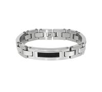 Armband ZEEME "Edelstahl matt glanz zweifarbig mit schwarzem Stahlseil", schwarz, Armbänder, Damen, 22cm, Edelstahl, glänzend, Armband (90265255-0) schwarz