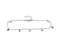 Armband ZEEME "Silber 925 rhodiniert mit bunten Kristallen 16+3cm lang", weiß (weiß, bunt), Armbänder, Damen, 16+3cm, Silber 925 (Sterlingsilber), glänzend, Armband (60324625-0) weiß, bunt