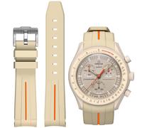 Armbander fur Moonswatch-Uhren, gebogen, ohne Lucke, Gummiarmband, kompatibel mit Omega X, Swatch Moonswatch Speedmaster/Rolex/SEIKO, 20 mm, Uhre