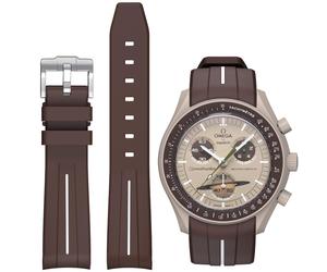 Armbander fur Moonswatch-Uhren, gebogen, ohne Lucke, Gummiarmband, kompatibel mit Omega X, Swatch Moonswatch Speedmaster/Rolex/SEIKO, 20 mm, Uhre