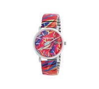 Excellanc Damen-Zugbanduhr Edelstahl Ø 36 mm Motiv Bunt Print Analog Quarz 1700060 (Rosegold)