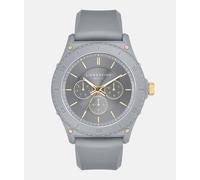 Armbanduhr mit Silikonband gold|grau