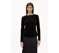 ADAAJA LORA VELVET | Longsleeve aus Bio-Baumwoll Mix - schwarz (M)