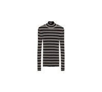 ARMEDANGELS - Women's Alaania Chiffron Stripes - Longsleeve, Gr. S, schwarz/grau (Black/Oatmilk)