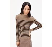 ARMEDANGELS ALAANIA PLACED STRIPES - Damen Pullover Slim Fit aus Bio-Baumwolle cinnamon dust-coffee XS