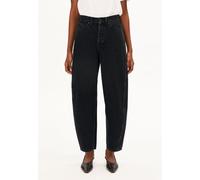 BAARLY HIGH WAIST BARREL JEANS | 100% recycelte Baumwolle Non Stretch - schwarz (25-30)