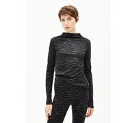ARMEDANGELS Damen Longsleeve aus Bio-Baumwolle CALUNAA ZEBRARAA Slim Fit Black Xs
