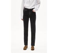 CARENAA | Straight Jeans Mid Waist recycelter Baumwoll Mix Comfort Stretch - schwarz (27-32)