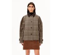 ARMEDANGELS CHECK BARN Damen Karierte Scheunenjacke aus recyceltem Woll-Mix claystone-honey reed S