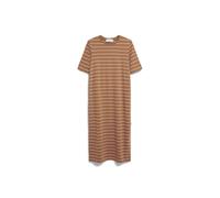 ARMEDANGELS XELINAA FINE STRIPE - Damen Heavyweight Jerseykleid aus recyceltem Baumwoll Mix pale umber-undyed M
