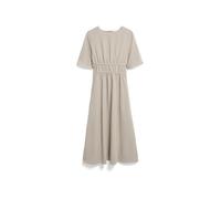 LEINEN-MIX GERAFFTES KLEID | Leinen-Mix - beige (XS)