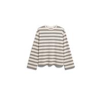 ARMEDANGELS Damen Longsleeve aus Bio-Baumwoll Mix MARYNAA FINE Stripe Loose Fit Oatmilk-Black
