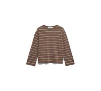 ARMEDANGELS MARYNAA FINE STRIPE - Damen Longsleeve aus Bio-Baumwoll Mix walnut cream-oatmilk XS