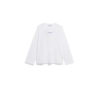 Armedangels Damen Longsleeve Fietaa Smile aus Bio-Baumwolle Weiß/Dynamo Blue M