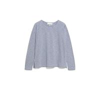 ARMEDANGELS Damen Longsleeve aus Bio-Baumwolle XIANAA Stripes Loose Fit Oatmilk-Lapis Blue L