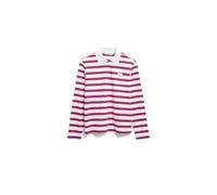 Armedangels - STRIPE POLO LONGSLEEVE light oatmilk-mars red-dynamo blue - Gr. - M