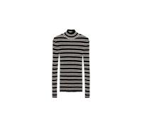 ARMEDANGELS Damen Pullover aus Bio-Baumwolle ALAANIA CHIFFRON STR Fitted Black-oatmilk S